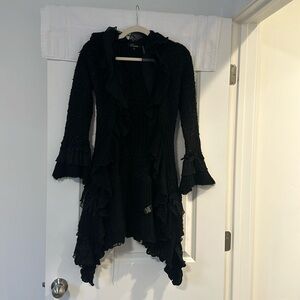 Black long cardigan sweater